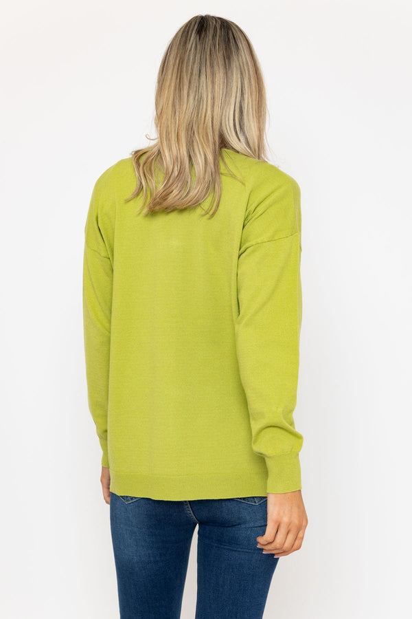 Carraig Donn Long Line Cardigan In Green