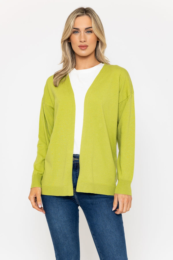 carraig donn Long Line Cardigan in Green