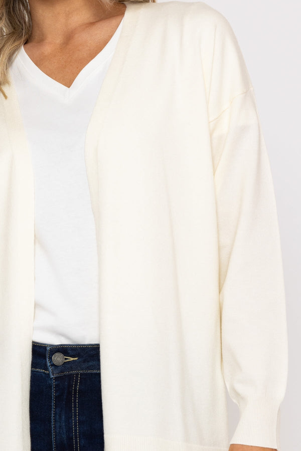 Carraig Donn Long Line Cardigan In Ivory