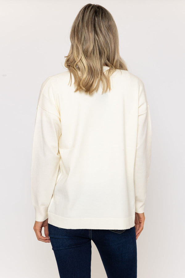 Carraig Donn Long Line Cardigan In Ivory
