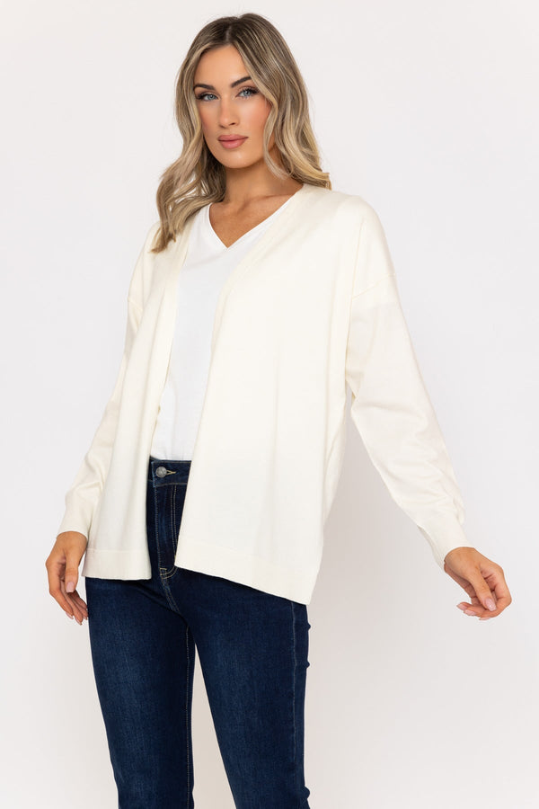 carraig donn Long Line Cardigan in Ivory