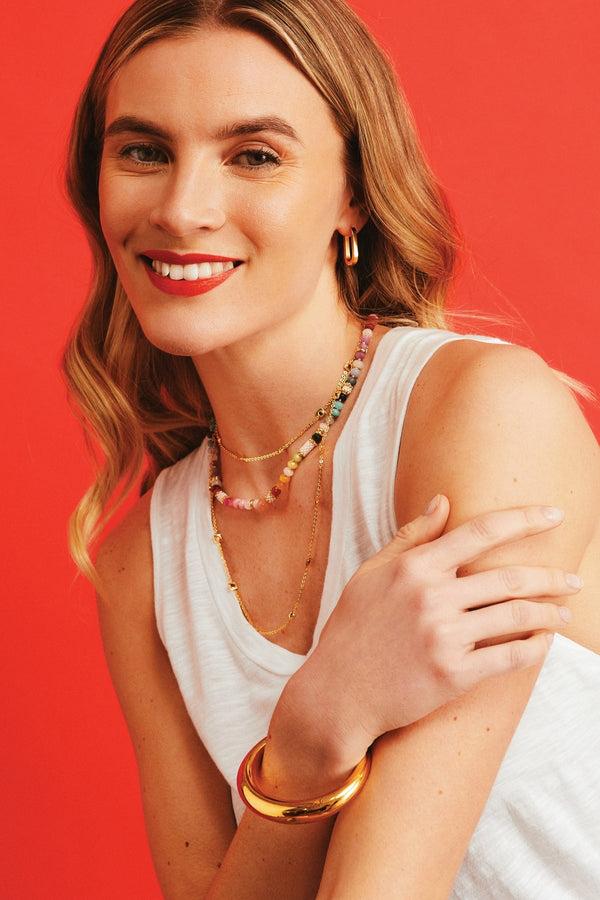 Carraig Donn Long Multi Coloured CZ Necklace