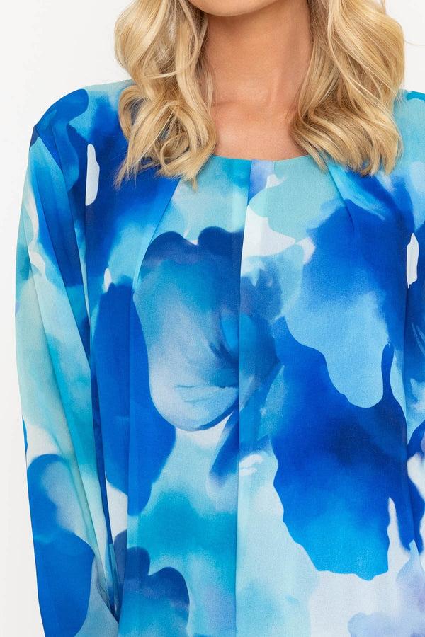 Carraig Donn Long Sleeve Blue Printed Blouse