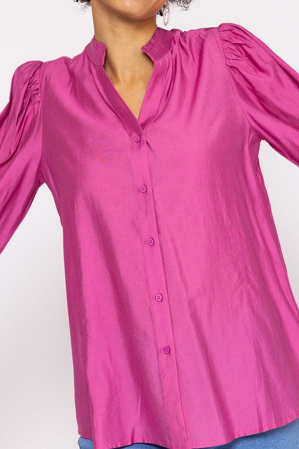 Carraig Donn Long Sleeve Spring Blouse In Pink