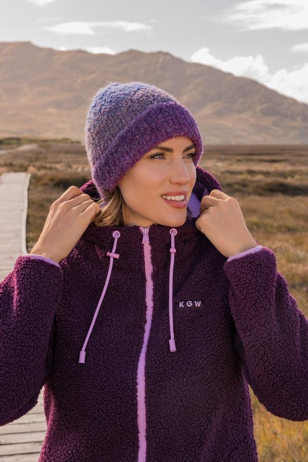 Carraig Donn Longline Teddy Fleece In Burgundy