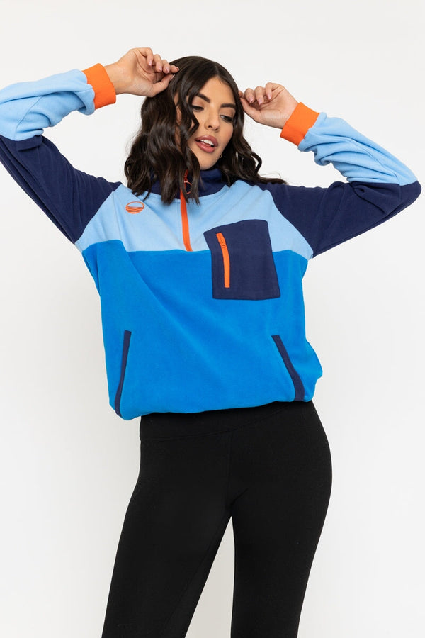 Carraig Donn Maeve Fleece In Blue & Orange