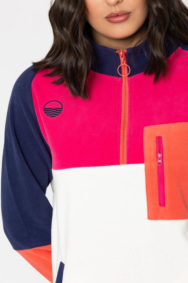 Carraig Donn Maeve Fleece In Pink & Orange