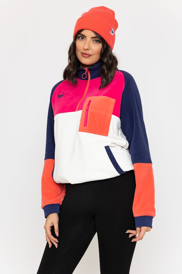 Carraig Donn Maeve Fleece In Pink & Orange