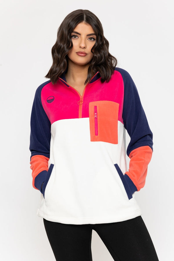 carraig donn Maeve Fleece in Pink & Orange