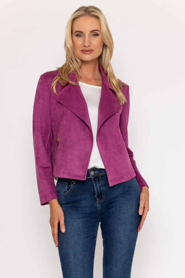 carraig donn Magenta Suede Jacket Cover Up