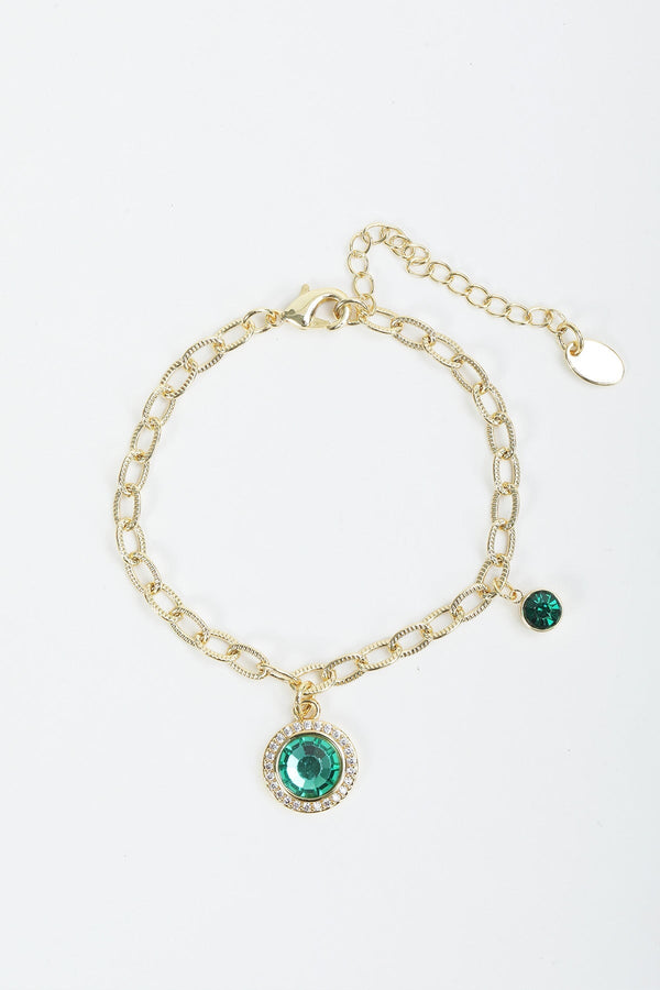 carraig donn May Birthstone Charm Bracelet
