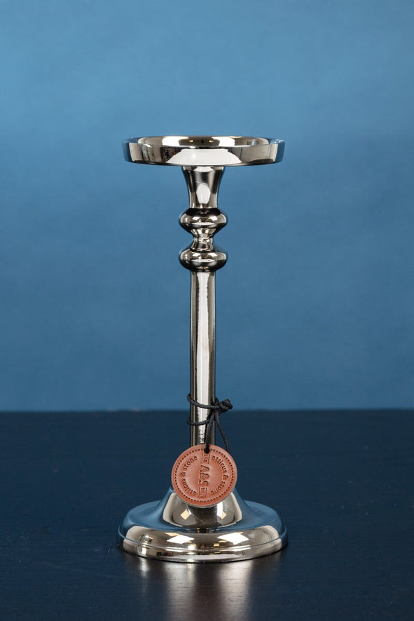 Carraig Donn Medium Silver Pillar Candle Holder