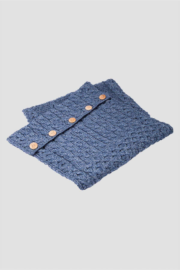carraig donn Merino Wool Throw in Denim