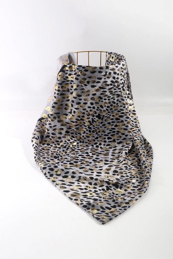Carraig Donn Metallic Animal Print Scarf In Silver