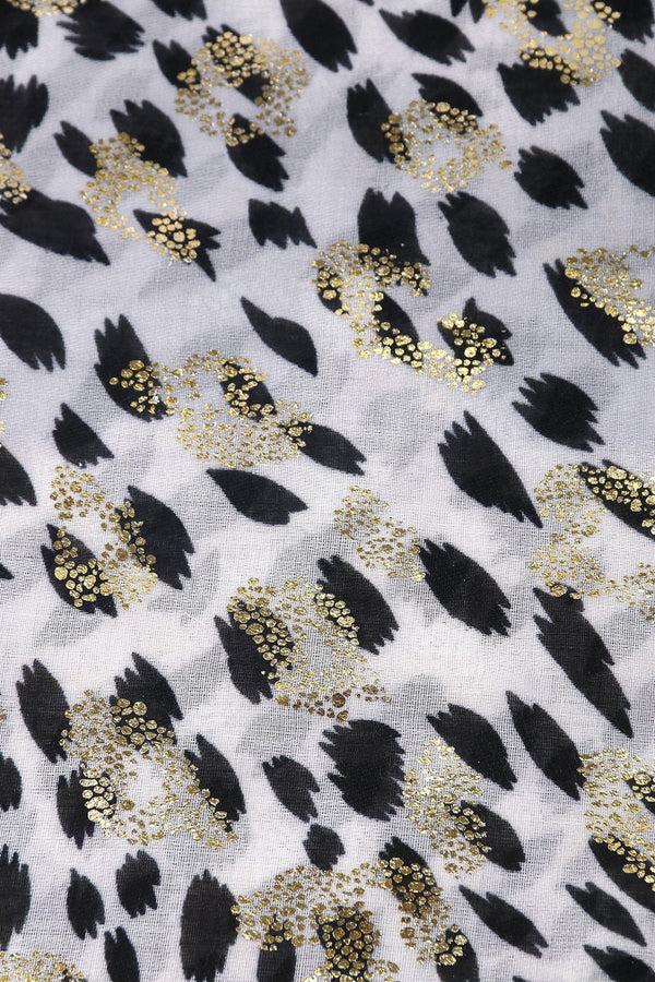 Carraig Donn Metallic Animal Print Scarf In Silver