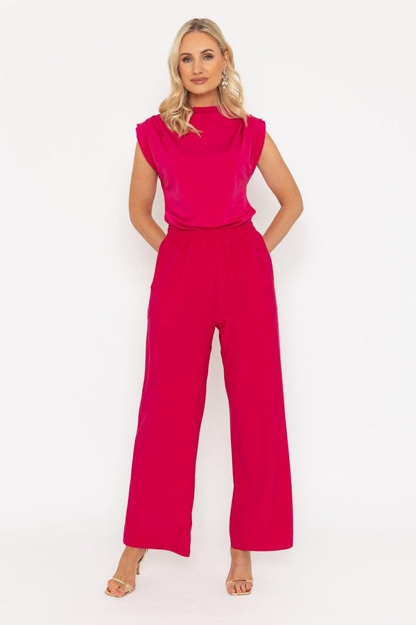 Carraig Donn Michelle Wide Leg Pink Trousers