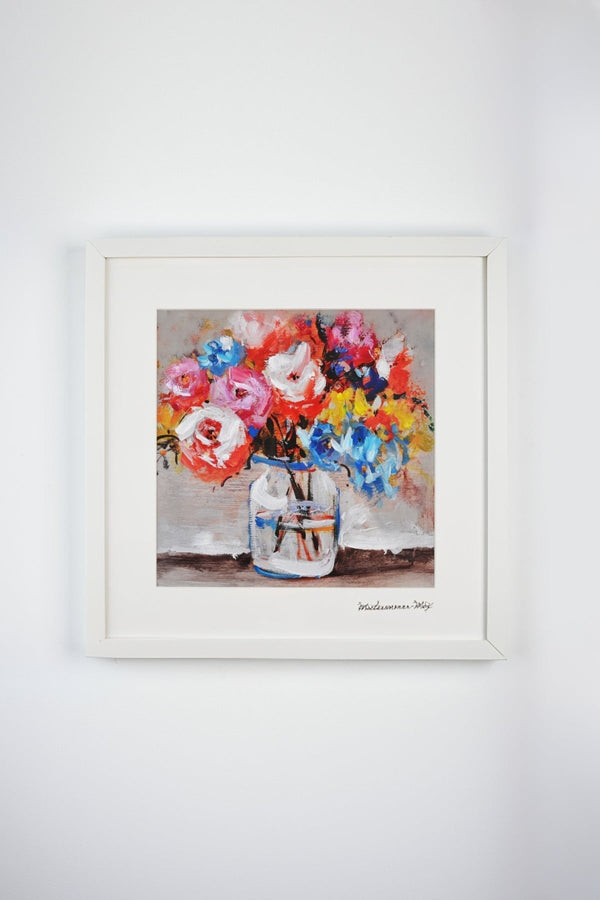 carraig donn Midsummer Mix Posy Framed Wall Art