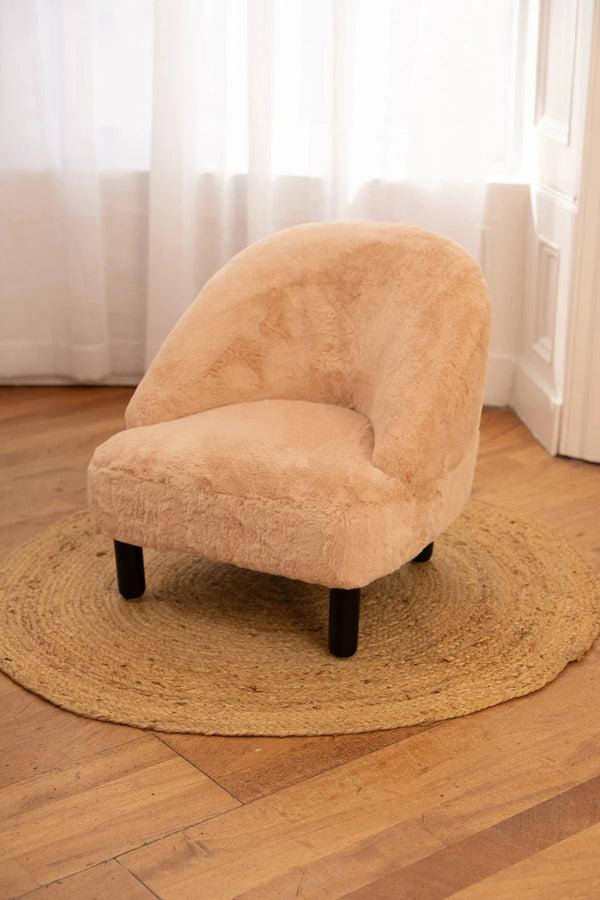 carraig donn Mini Pink Faux Fur Chair