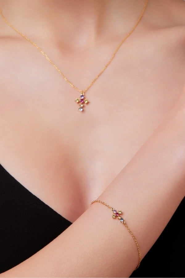 carraig donn Multicoloured Cross Bracelet