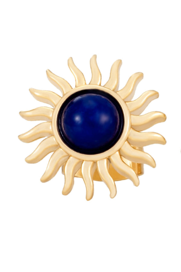 Carraig Donn Navy & Gold Soleil Sun Stud Earrings
