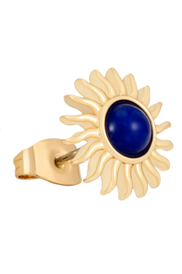 Carraig Donn Navy & Gold Soleil Sun Stud Earrings