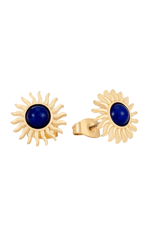 carraig donn Navy & Gold Soleil Sun Stud Earrings