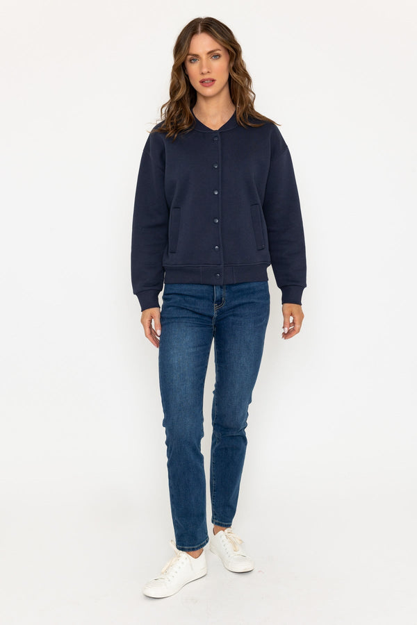 Carraig Donn Navy Jersey Bomber Jacket