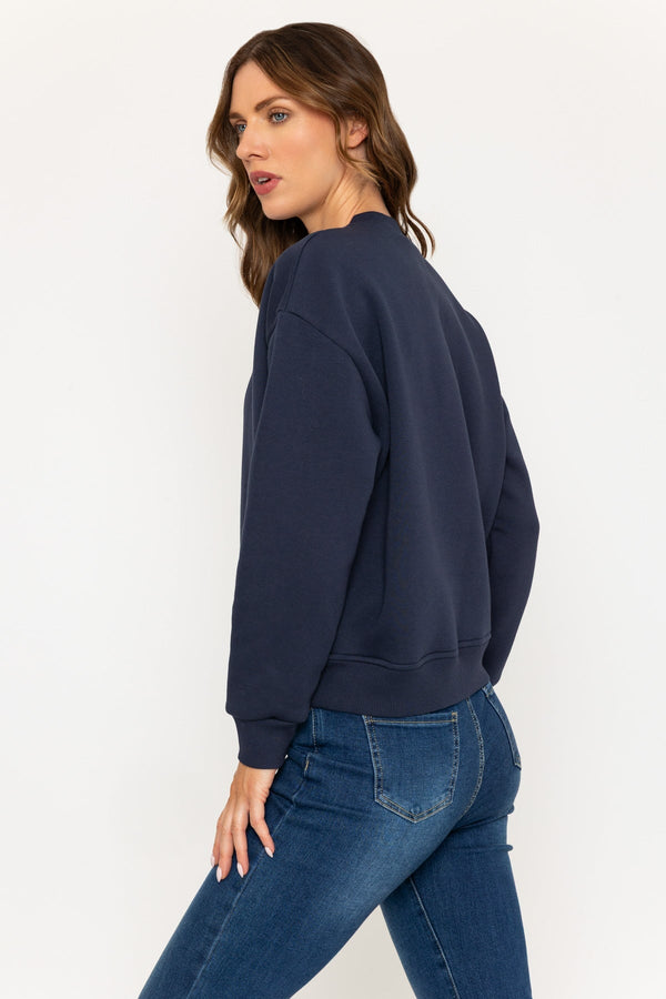 Carraig Donn Navy Jersey Bomber Jacket