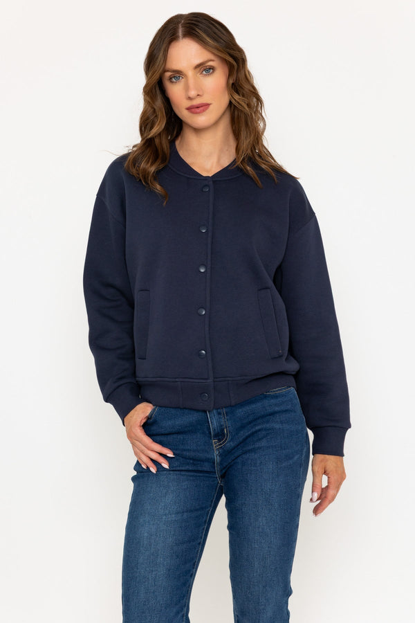 carraig donn Navy Jersey Bomber Jacket