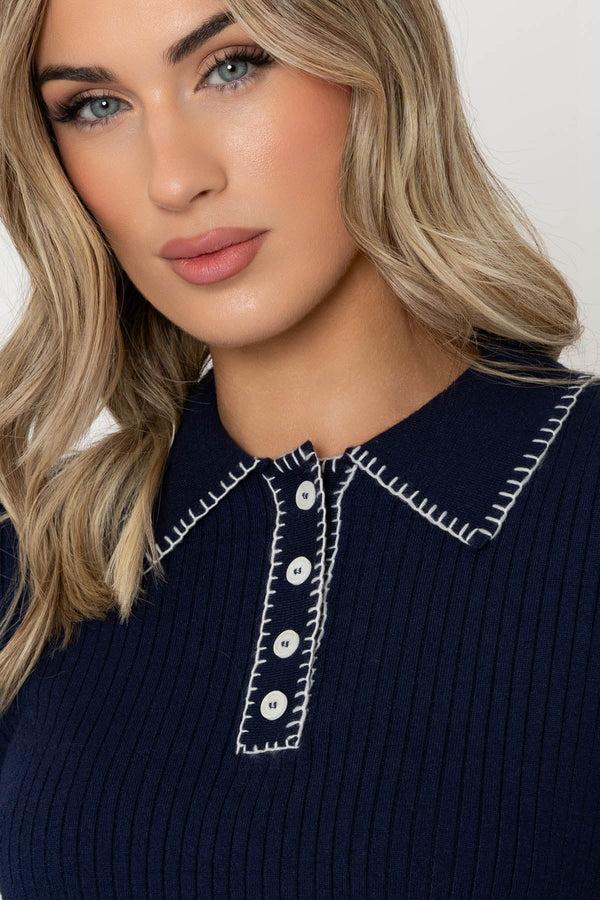 Carraig Donn Navy Long Sleeve Knit Jumper