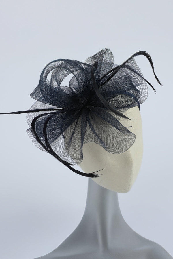 carraig donn Navy Mini Gathered Fascinator