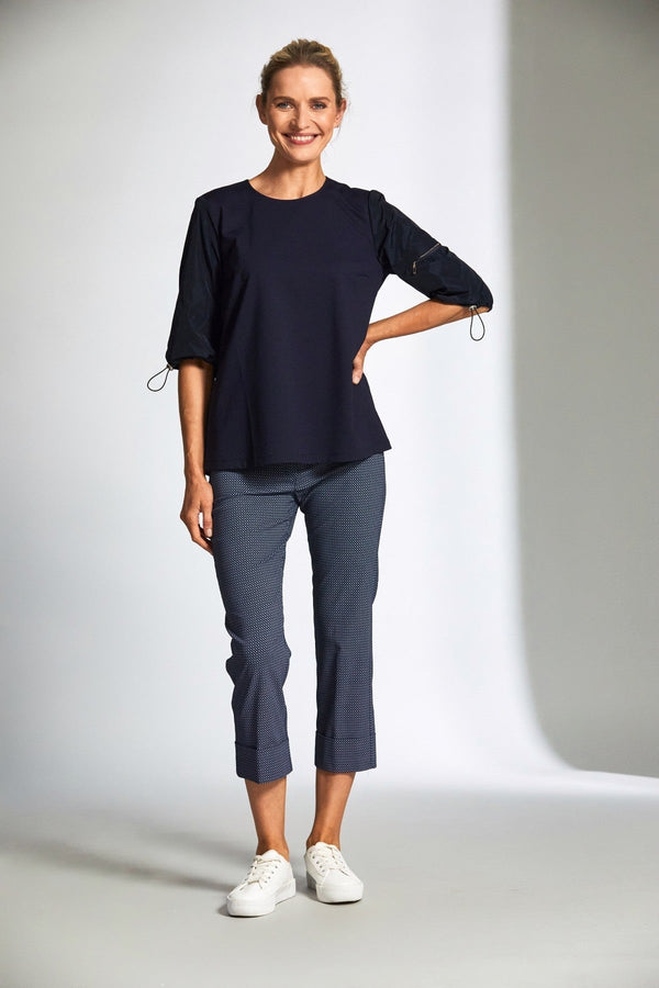 carraig donn Navy Polka Dot Print Trousers