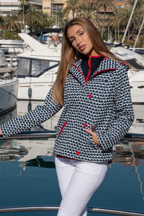 carraig donn Navy Printed Bonded Jacket