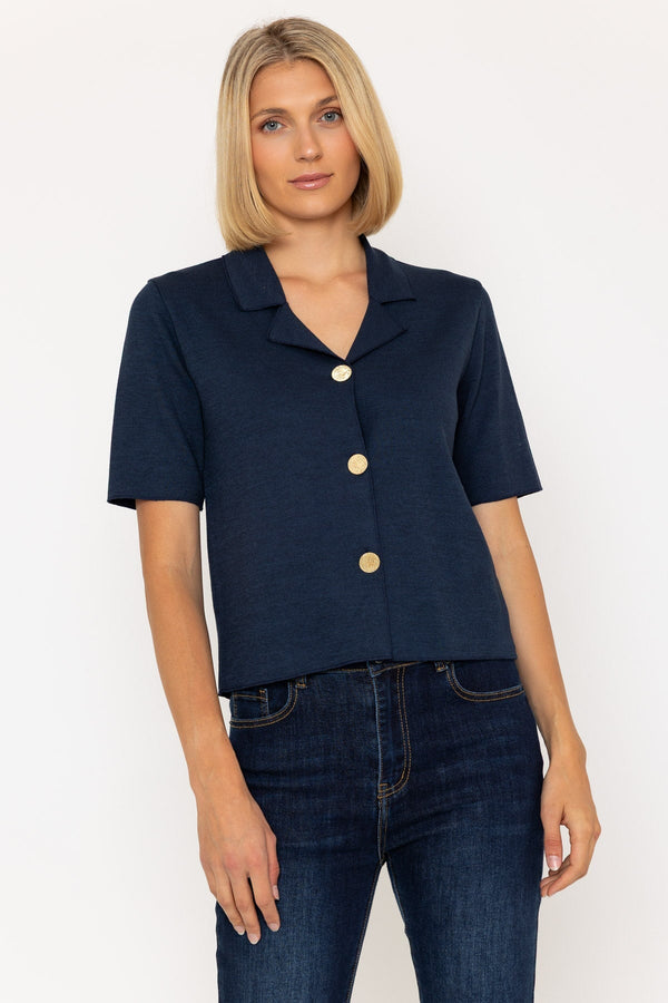 Carraig Donn Navy Short Sleeve Knit Jacket