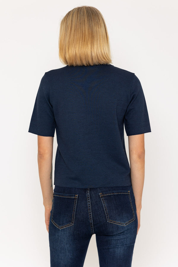 Carraig Donn Navy Short Sleeve Knit Jacket