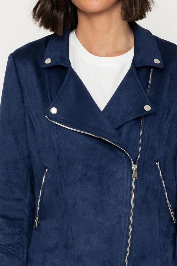 Carraig Donn Navy Suedette Biker Jacket