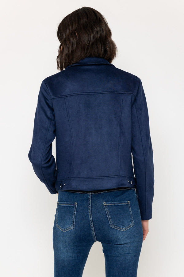 Carraig Donn Navy Suedette Biker Jacket