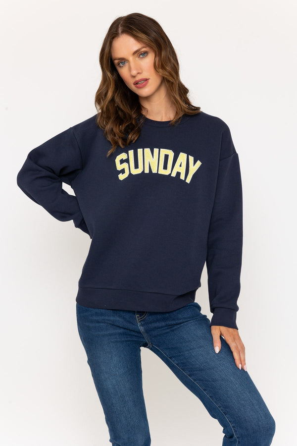 Carraig Donn Navy 'Sunday' Embroidered Sweatshirt