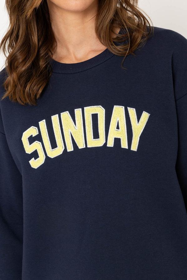 Carraig Donn Navy 'Sunday' Embroidered Sweatshirt