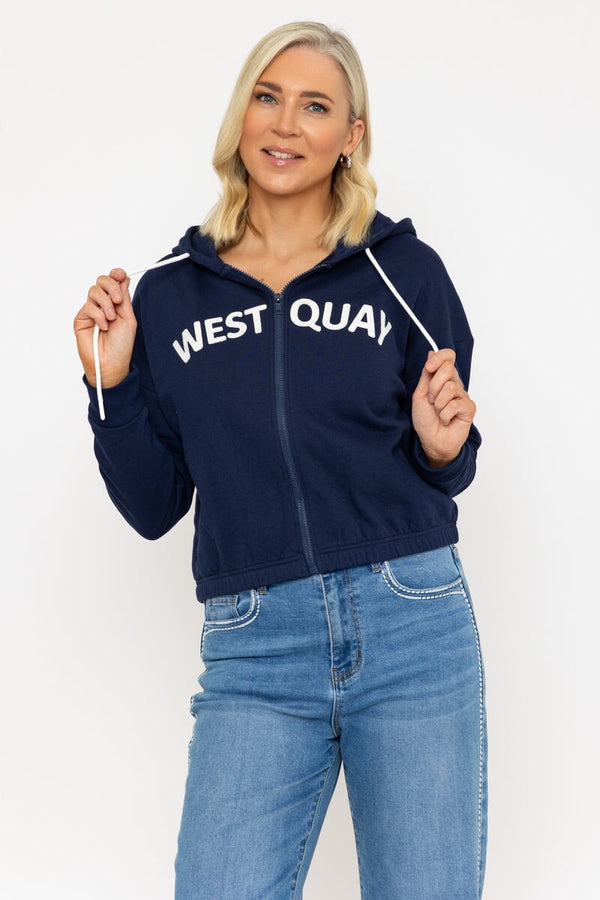 carraig donn Navy WEST QUAY Full Zip Hoodie