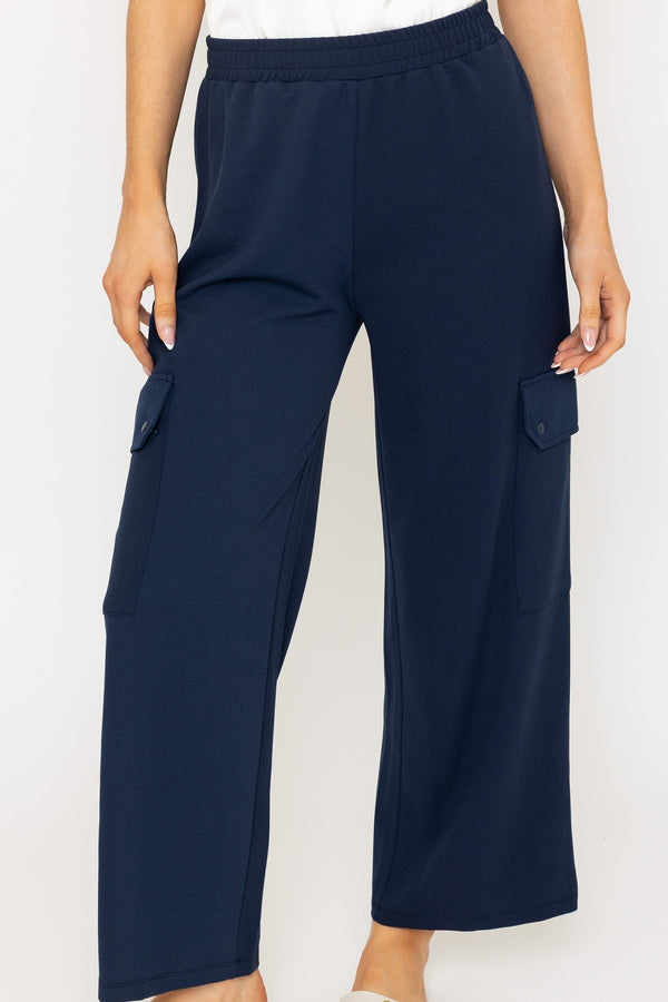 Carraig Donn Navy Wide Leg Cargo Trousers