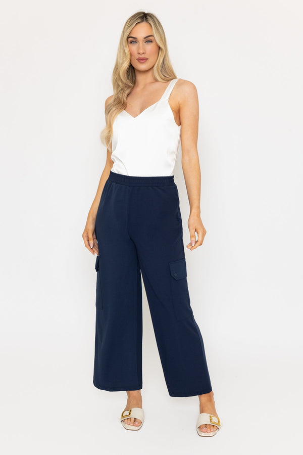 carraig donn Navy Wide Leg Cargo Trousers