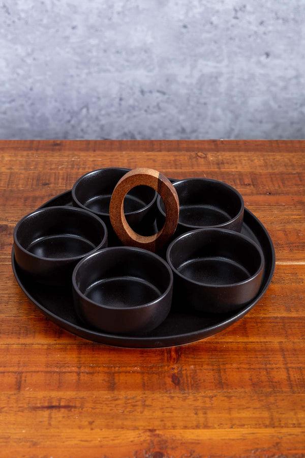 carraig donn Nero 5 Dish Server