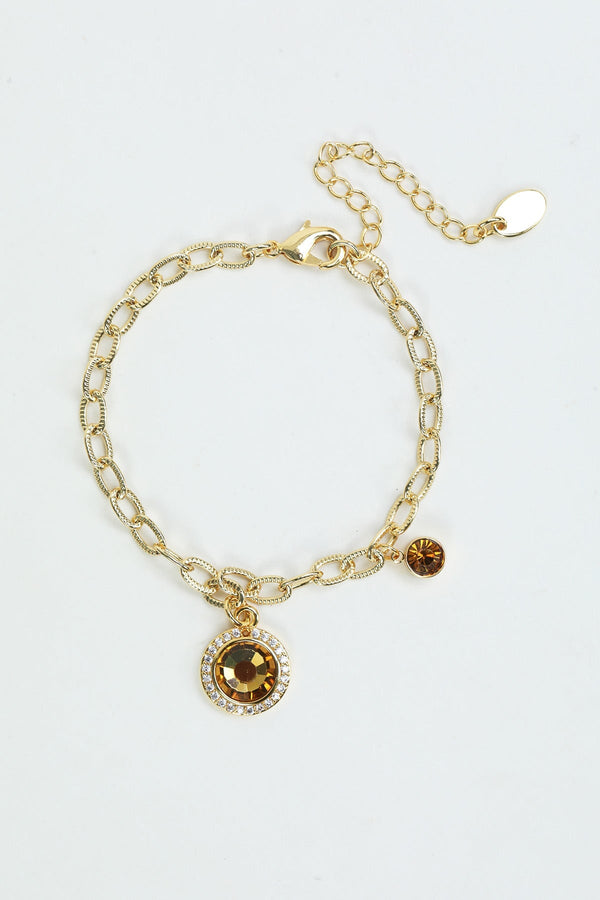 carraig donn November Birthstone Charm Bracelet