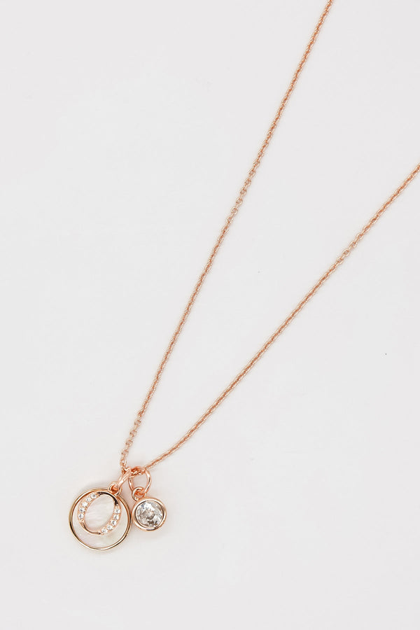 Carraig Donn O Initial Necklace In Rose Gold