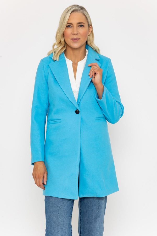carraig donn One Button Coat in Blue