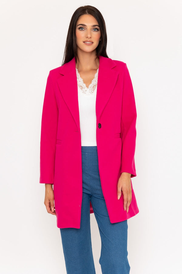 Carraig Donn One Button Coat In Hot Pink