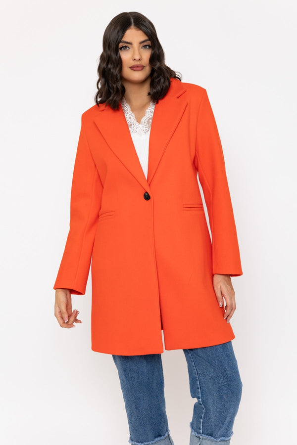 carraig donn One Button Coat in Orange
