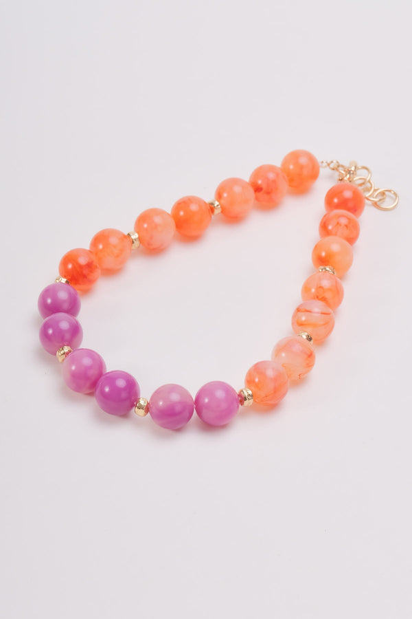 carraig donn Orange & Pink Beaded Necklace