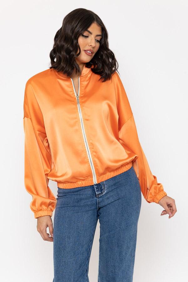 carraig donn Orange Sateen Bomber Jacket